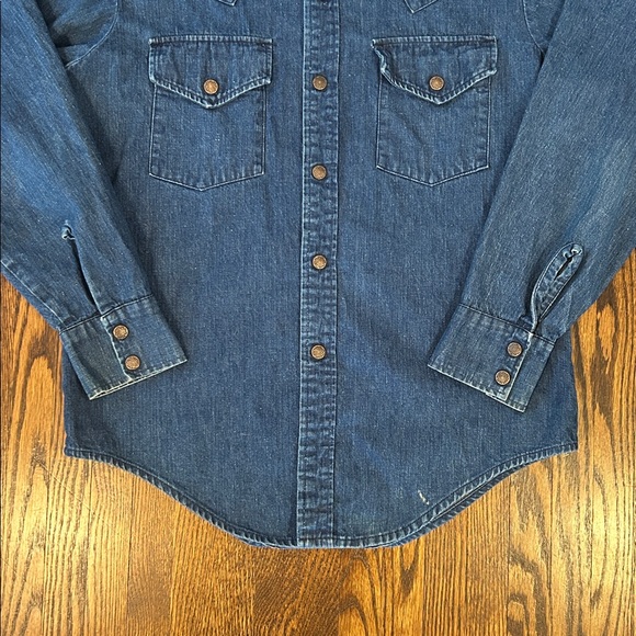 Vintage Western Denim snap button shirt (very Polo esque) maybe 70s era - Picture 3 of 11